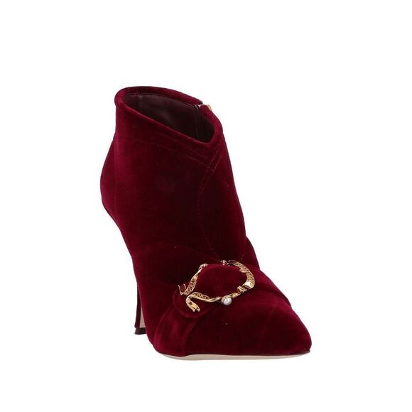DOLCE & GABBANA Devotion Burgundy Velvet Ankle Boots $1,580 NEW IN BOX Sz 6,5 - Picture 14 of 16